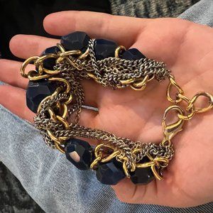 RARE, handemade Gemma Redux Navy Blue Agate Stone Bracelet